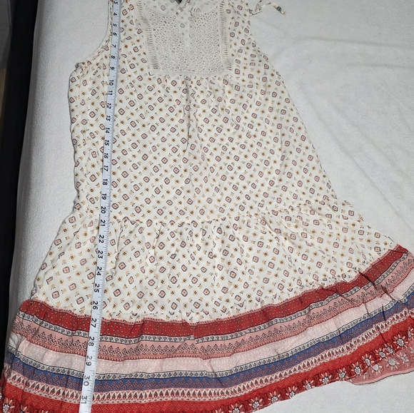 Lily Rose Patterned Midi Dress - Red and White - Picture 9 of 11